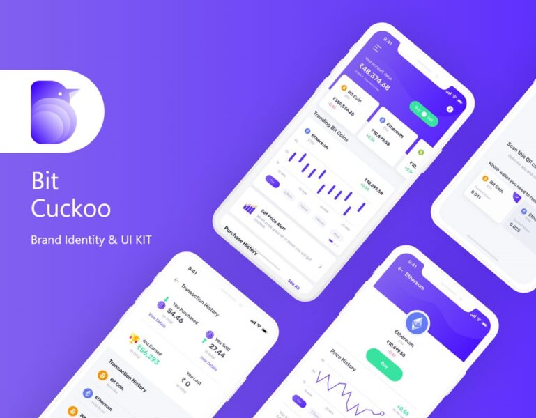 比特币管理app Bit cuckoo ui .xd素材