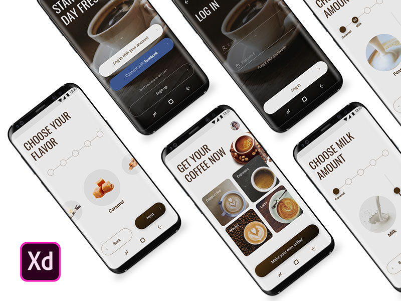 Coffee Maker 咖啡app ui设计 .XD源文件素材