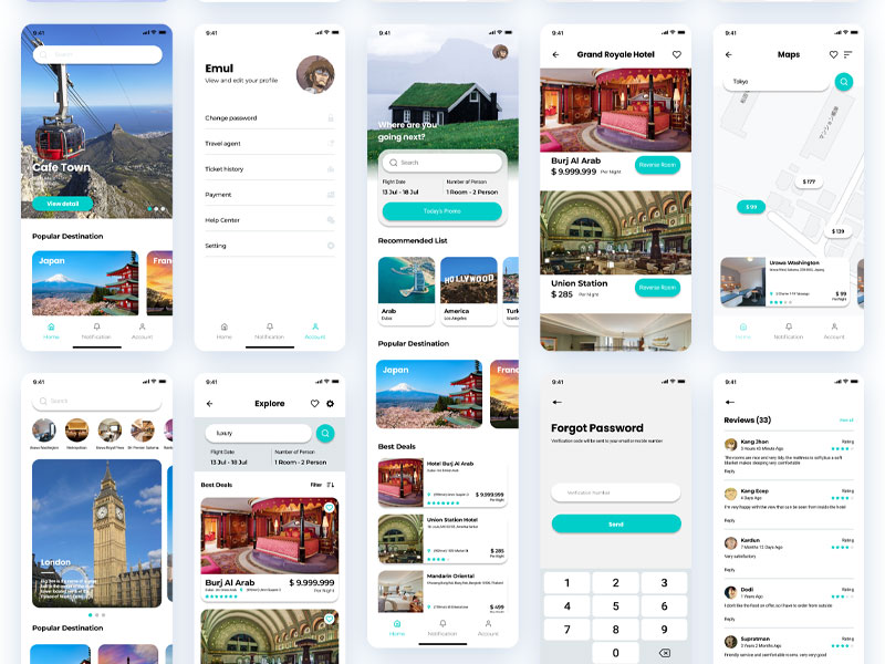 Travel 成套旅游app ui设计 .fig素材