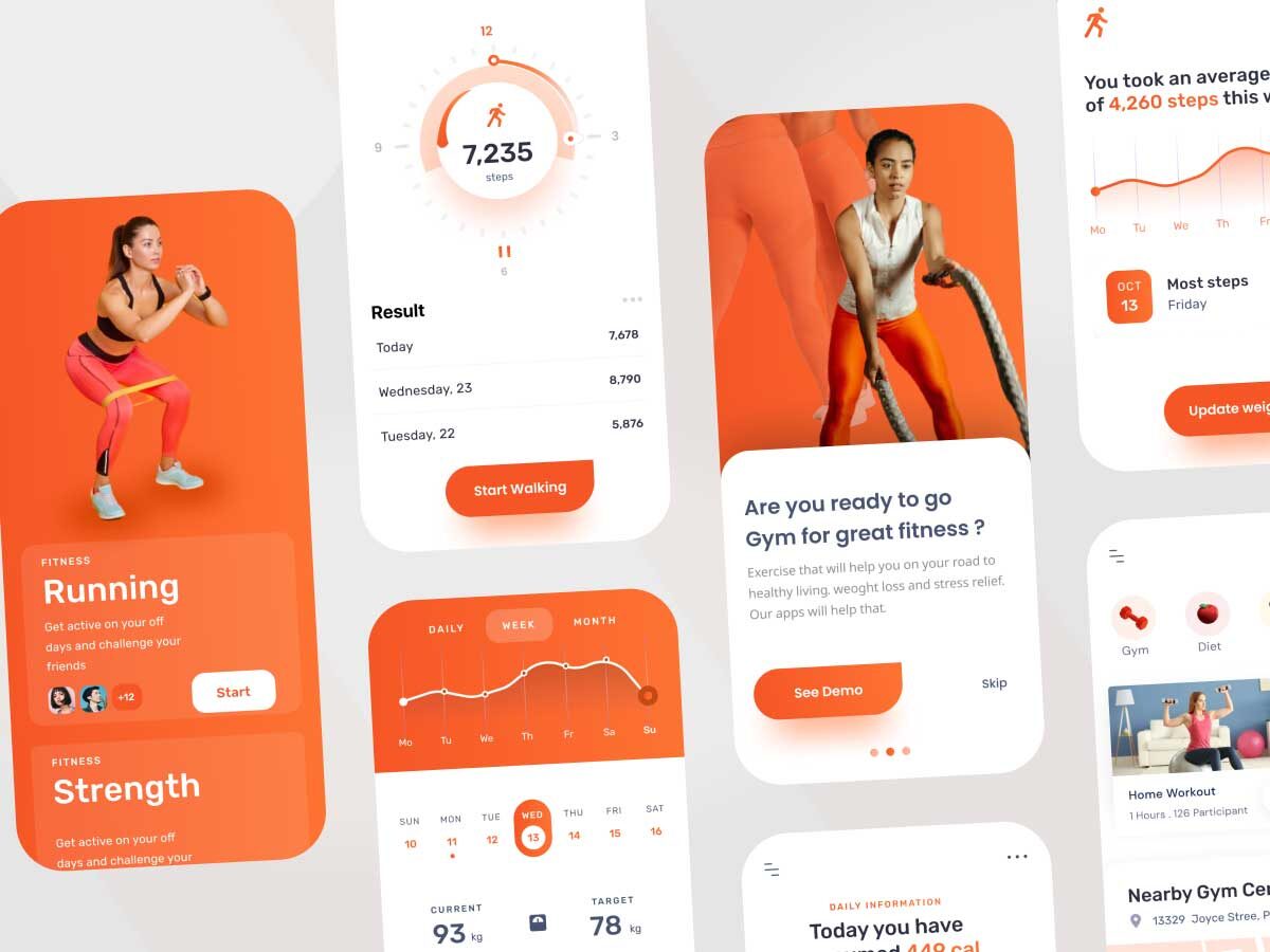 运动健身app ui设计 .fig素材